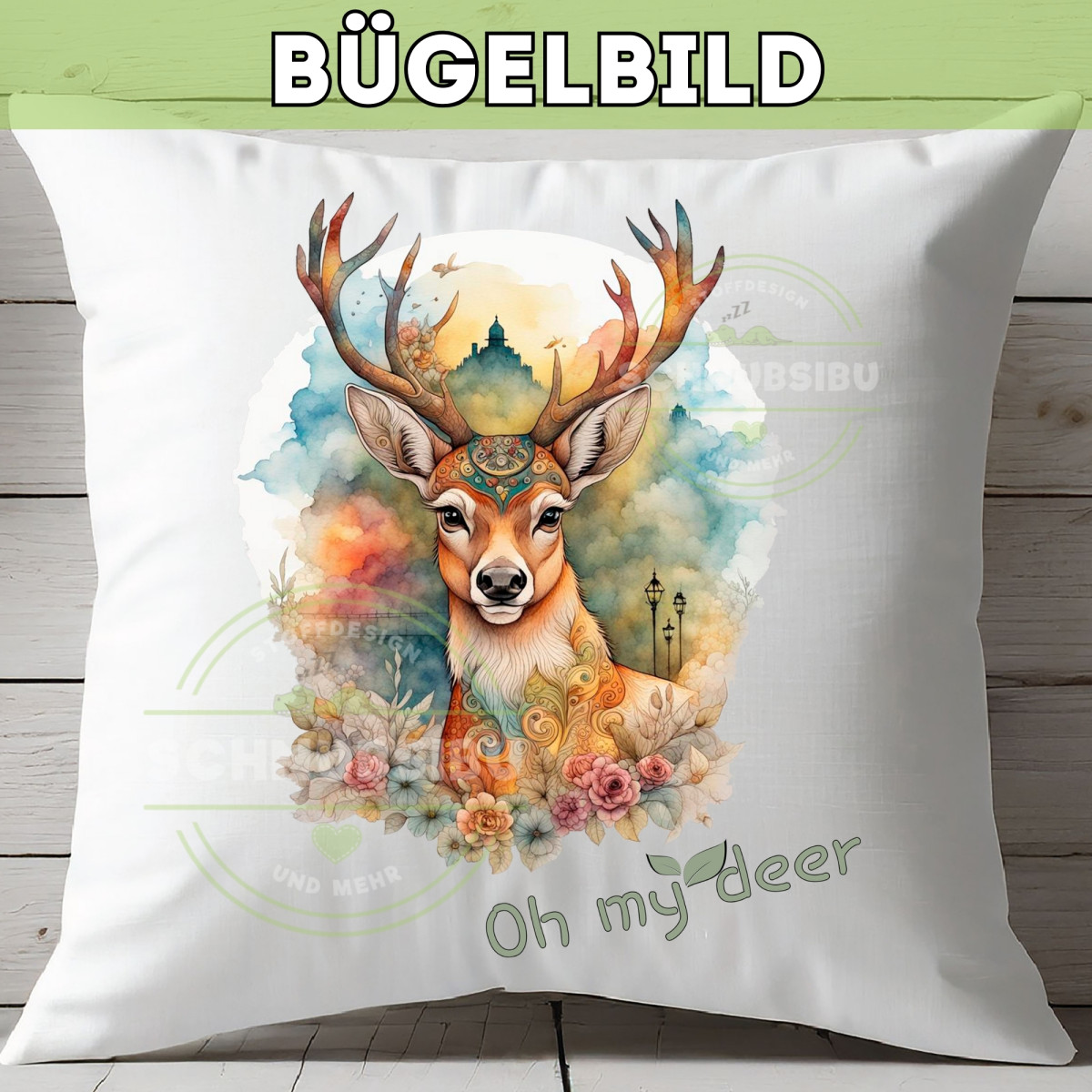 Bügelbild Fantasie-Tiere Hirsch